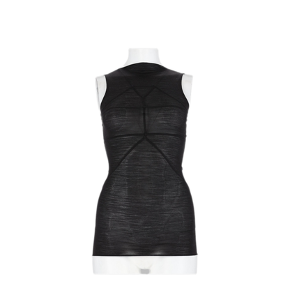 Black Wool Silk Top