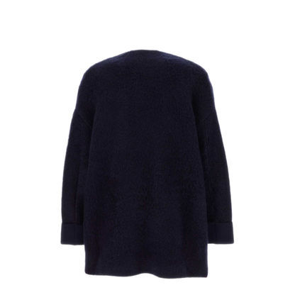 MAYFEYR - Bottega Veneta - Navy Blue Wool Blend Cardigan - 758807V3E204140