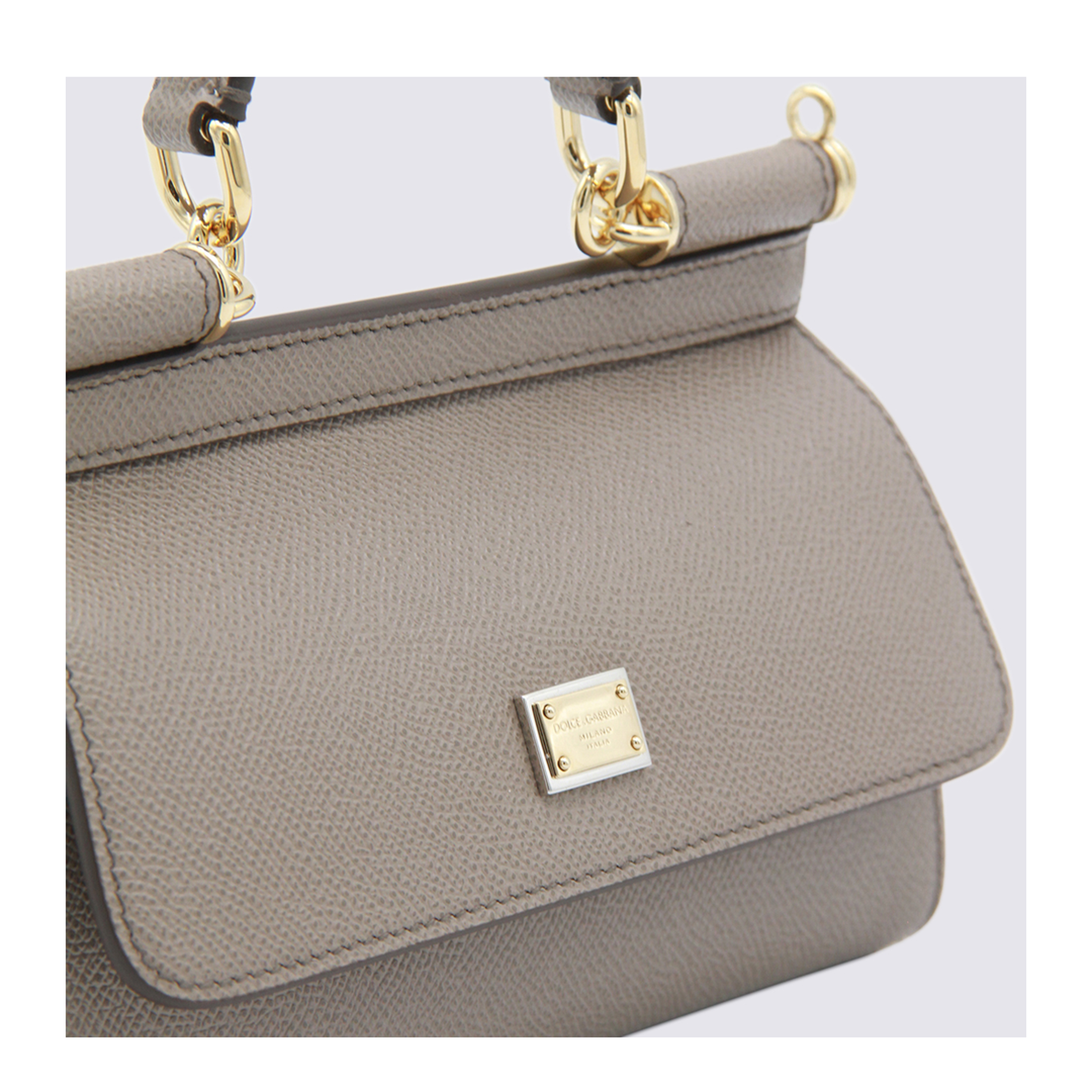 Sicily Mini Calfskin Top Handle Bag - Beige