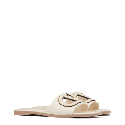 VLogo Cut-Out Leather Sandals