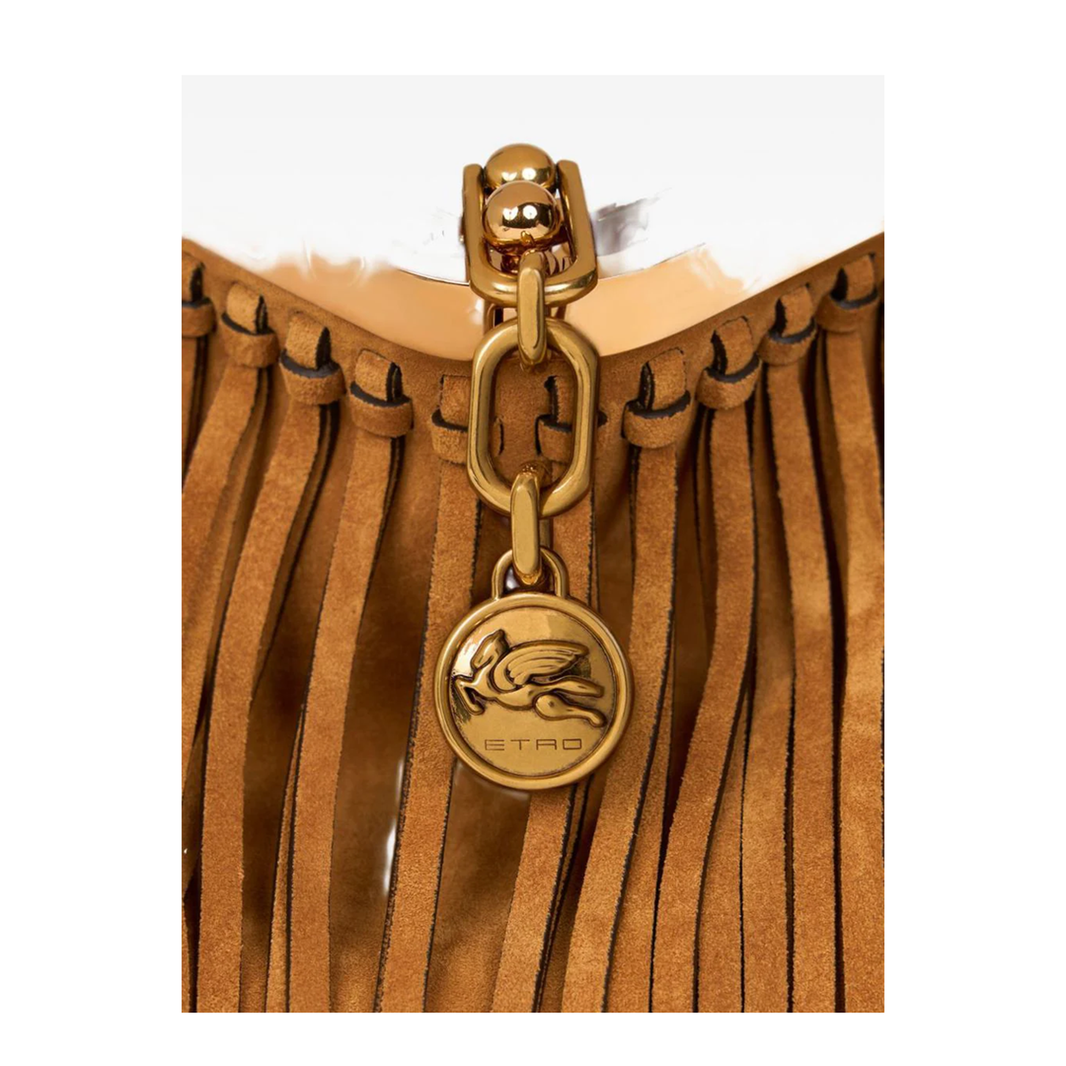 Medium Suede Vela Bag with Fringing