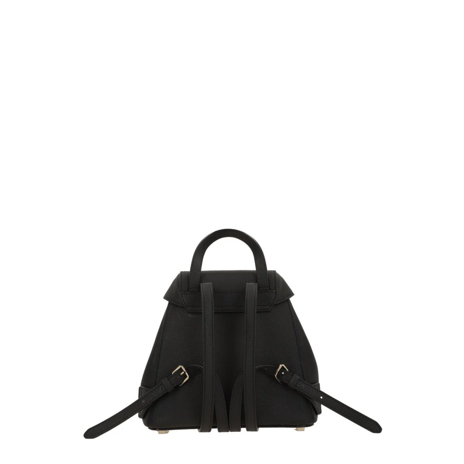 Iside Mini Backpack in Textured Leather - Black