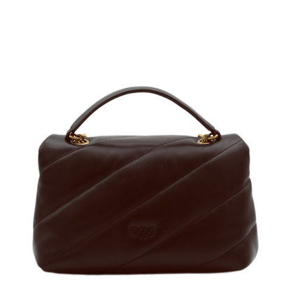 Love Puff Sheep Leather Crossbody - Marrone Marasca Antique Gold