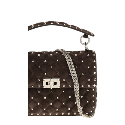 MAYFEYR - Valentino - Medium Rockstud Spike Suede Top Handle Bag - 9W2B0122KQQ