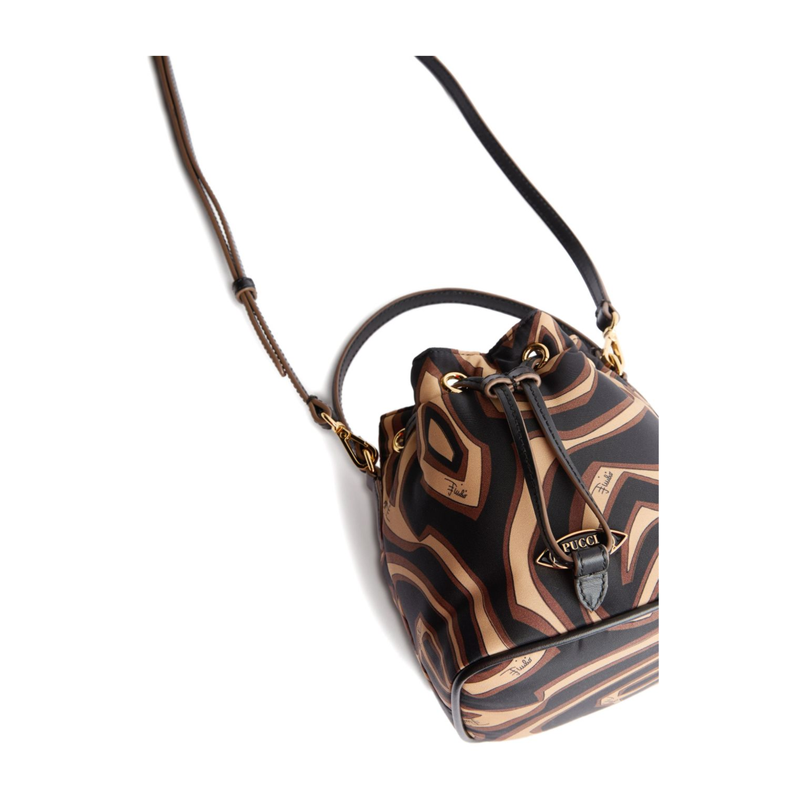Printed bucket bag