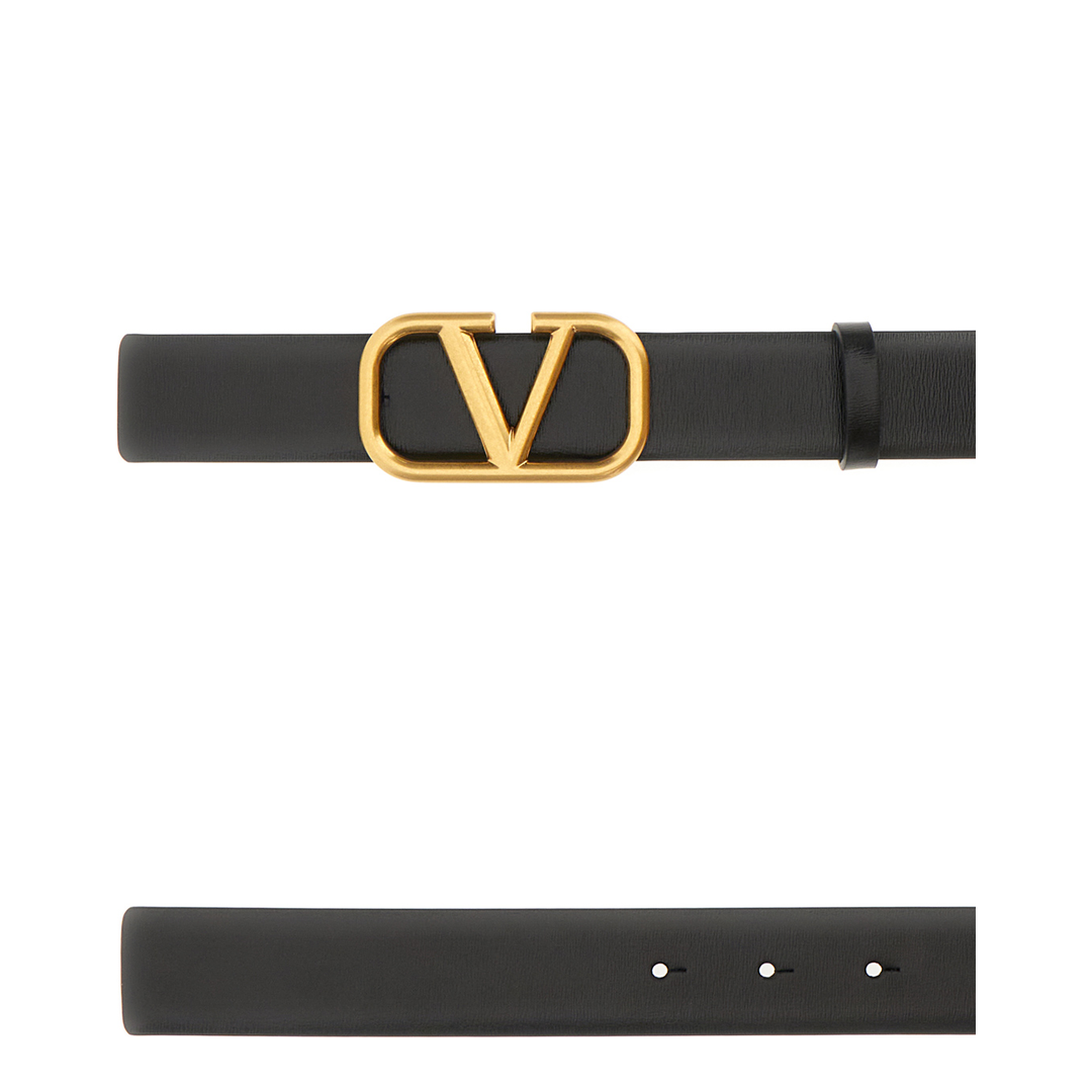Black Leather Reversible Belt