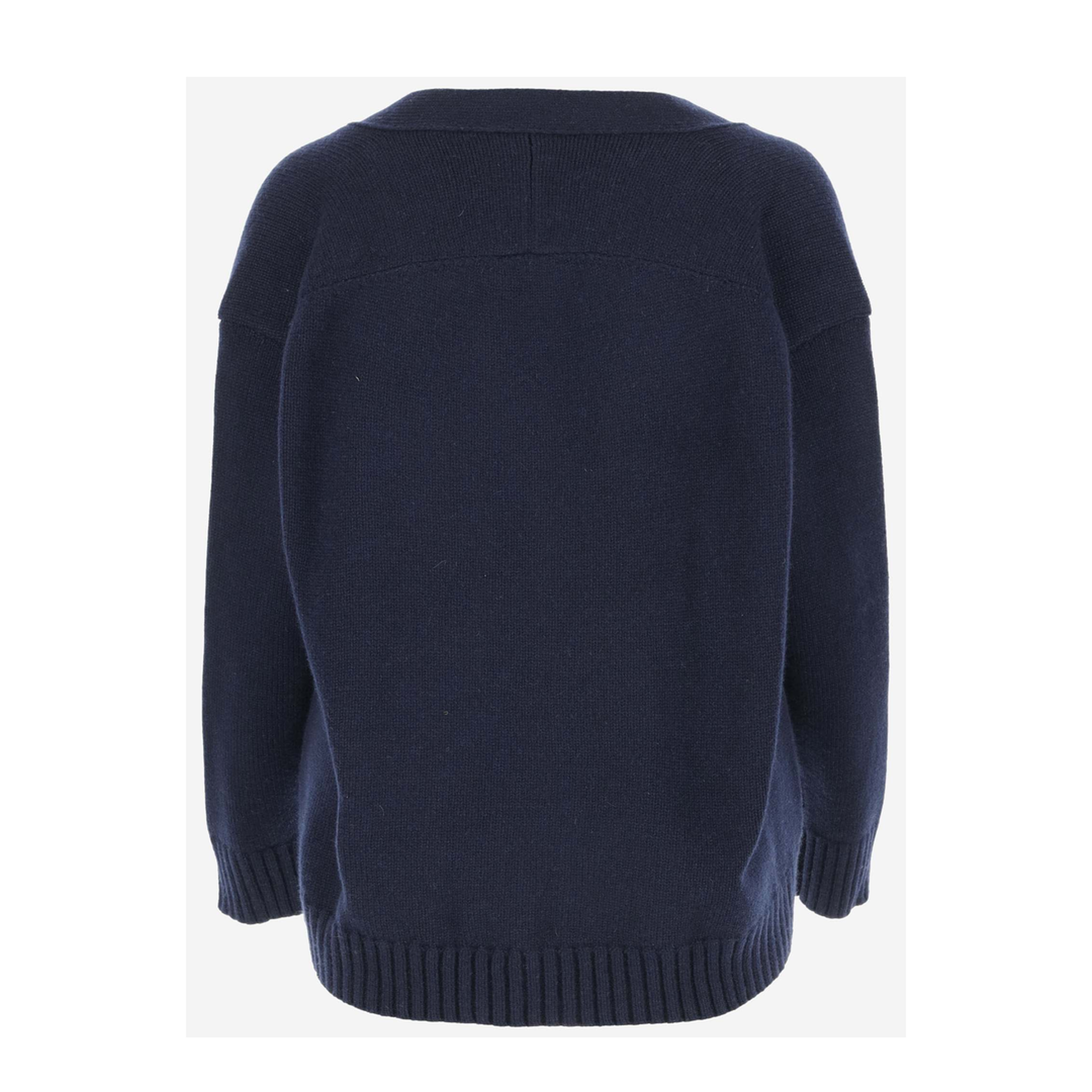 Navy Blue V-neck Cardigan