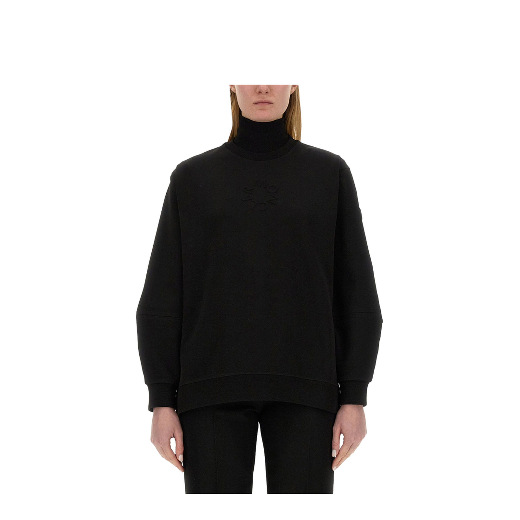 Black Cotton Oversize Sweatshirt