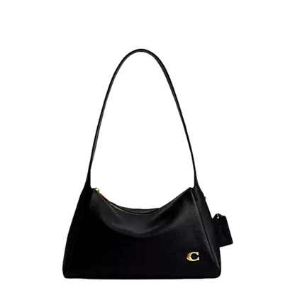 Lola Leather Shoulder Bag - Black