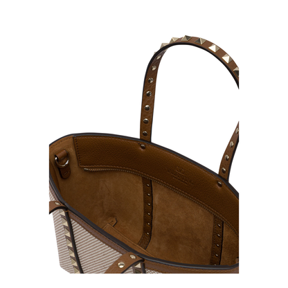 Two-tone Canvas Medium Rockstud Handbag