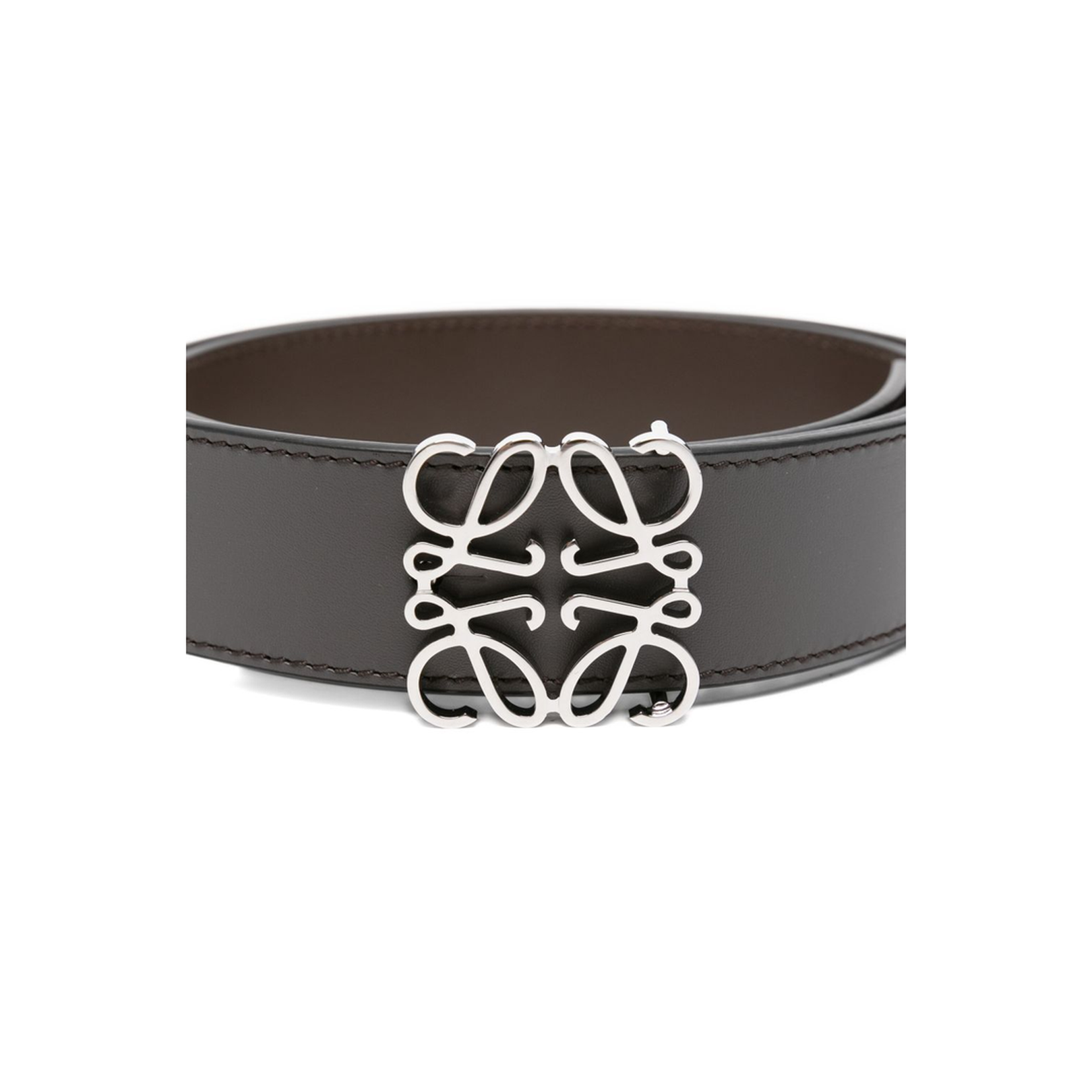 Reversible Anagram Belt in Smooth Calfskin Grey