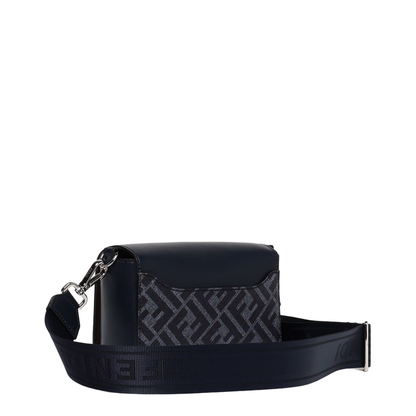 FF Leather Crossbody Bags - Navy Blue