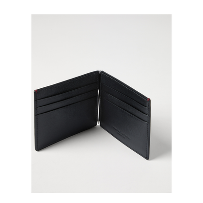 Grained Leather Money Clip Wallet