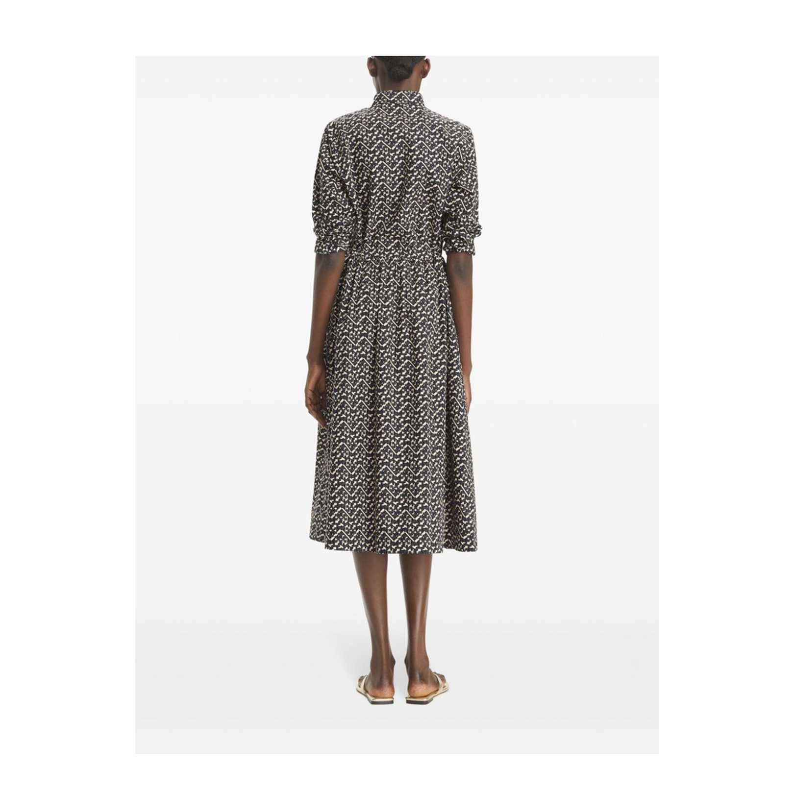 Printed Poplin Long Chemisier