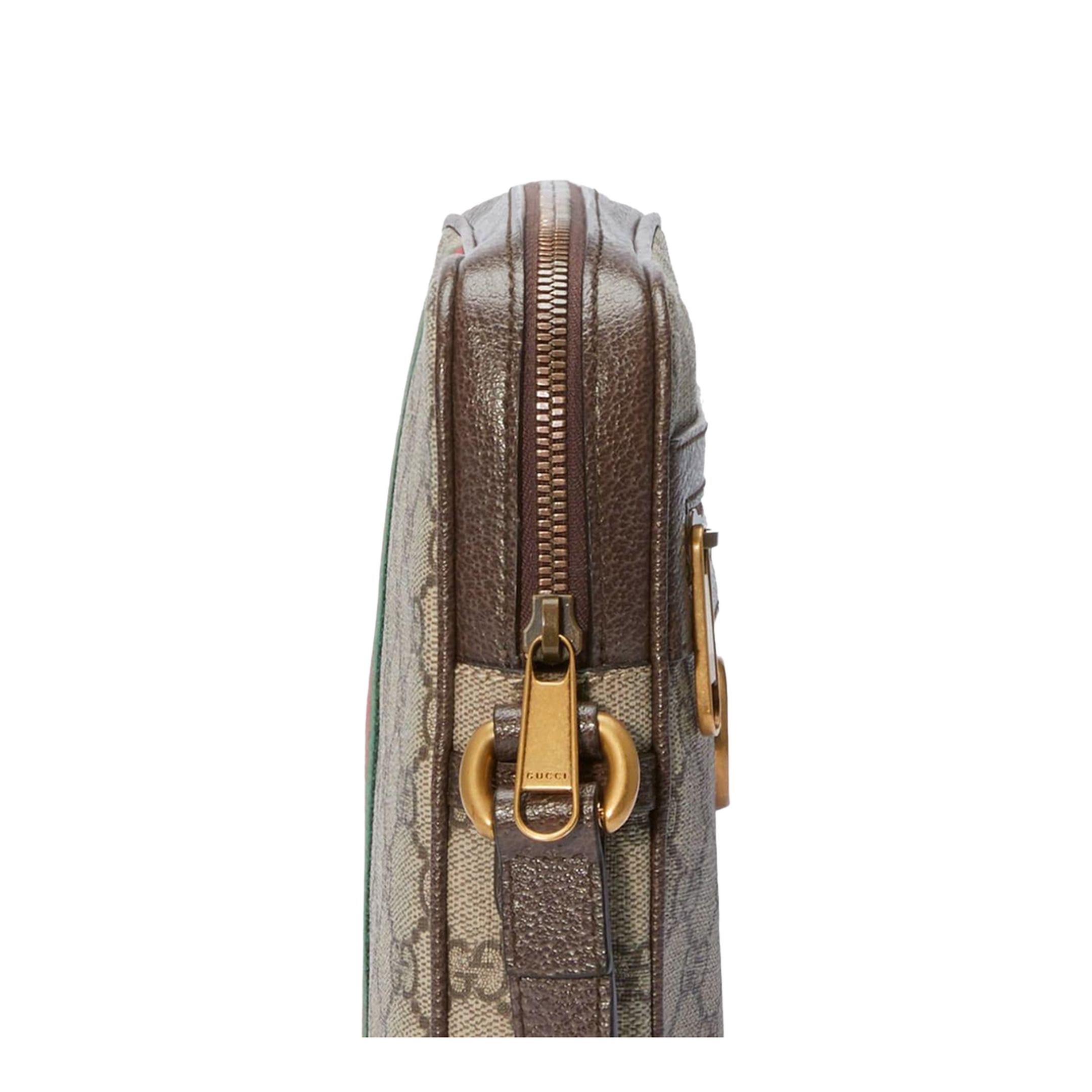 Ophidia Small Canvas Messenger Bag - Brown