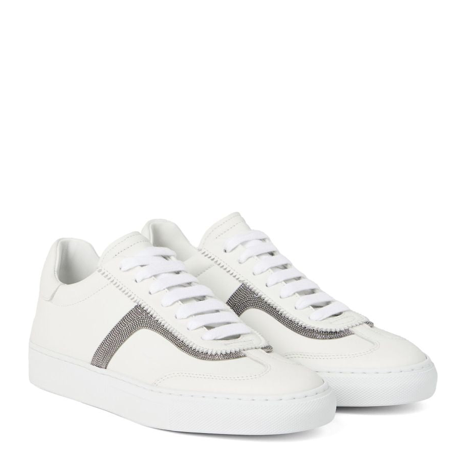 Stylish White Lace-Up Sneakers
