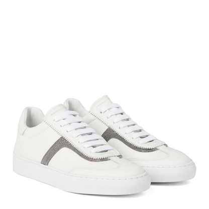 Stylish White Lace-Up Sneakers