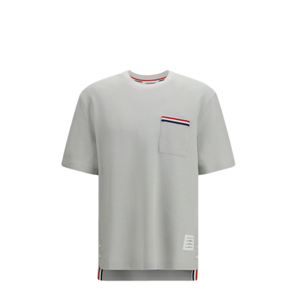 MAYFEYR - Thom Browne - Short Sleeve Cotton Linen T Shirt - MJS298EJ0251050