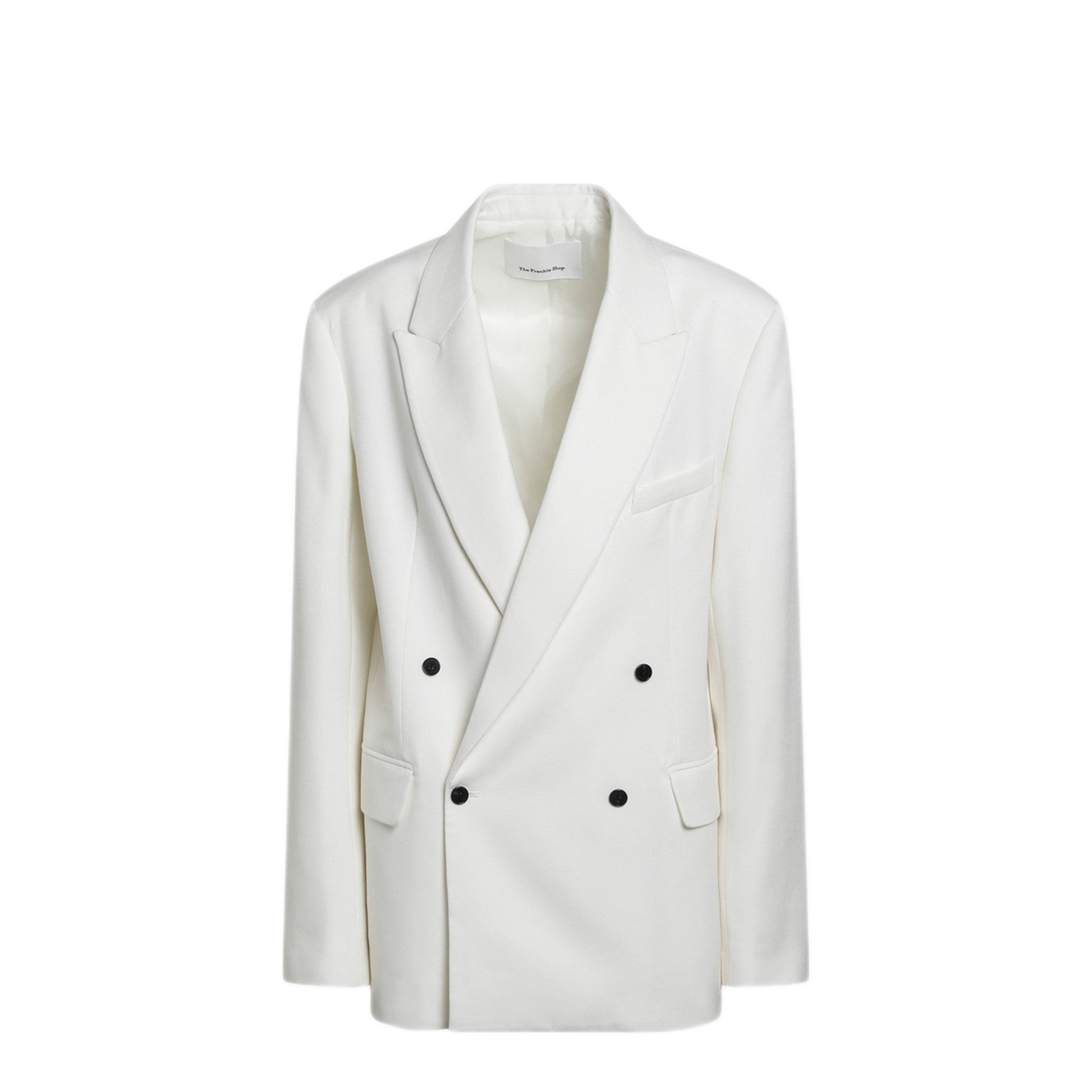 MAYFEYR - The Frankie Shop - White Double Breasted Wool Blend Jacket - BLFS21512PL005