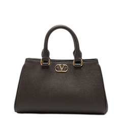 VLogo Signature Mini Grainy Calfskin Bag - Testa di Moro