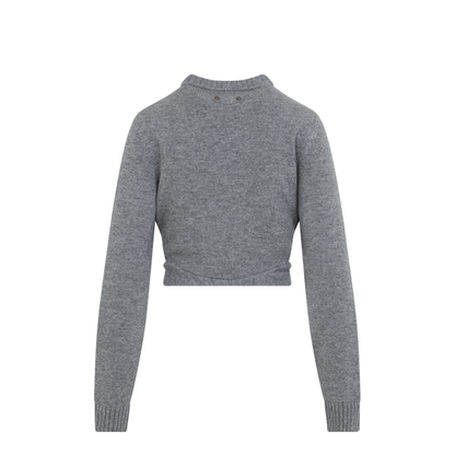 Ruched Crewneck Sweater
