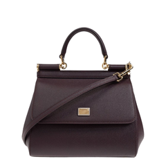 Sicily Small Calfskin Handbag - Bordeaux