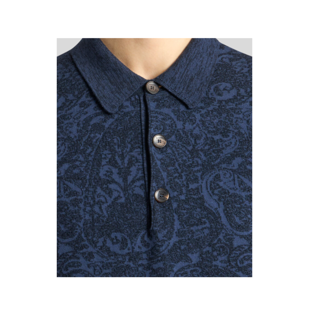 Cotton and Wool-Blend Jacquard Polo