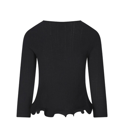 MAYFEYR - Fendi - V-Neck Ribbed Top With Ruffles - FS9741AVFE