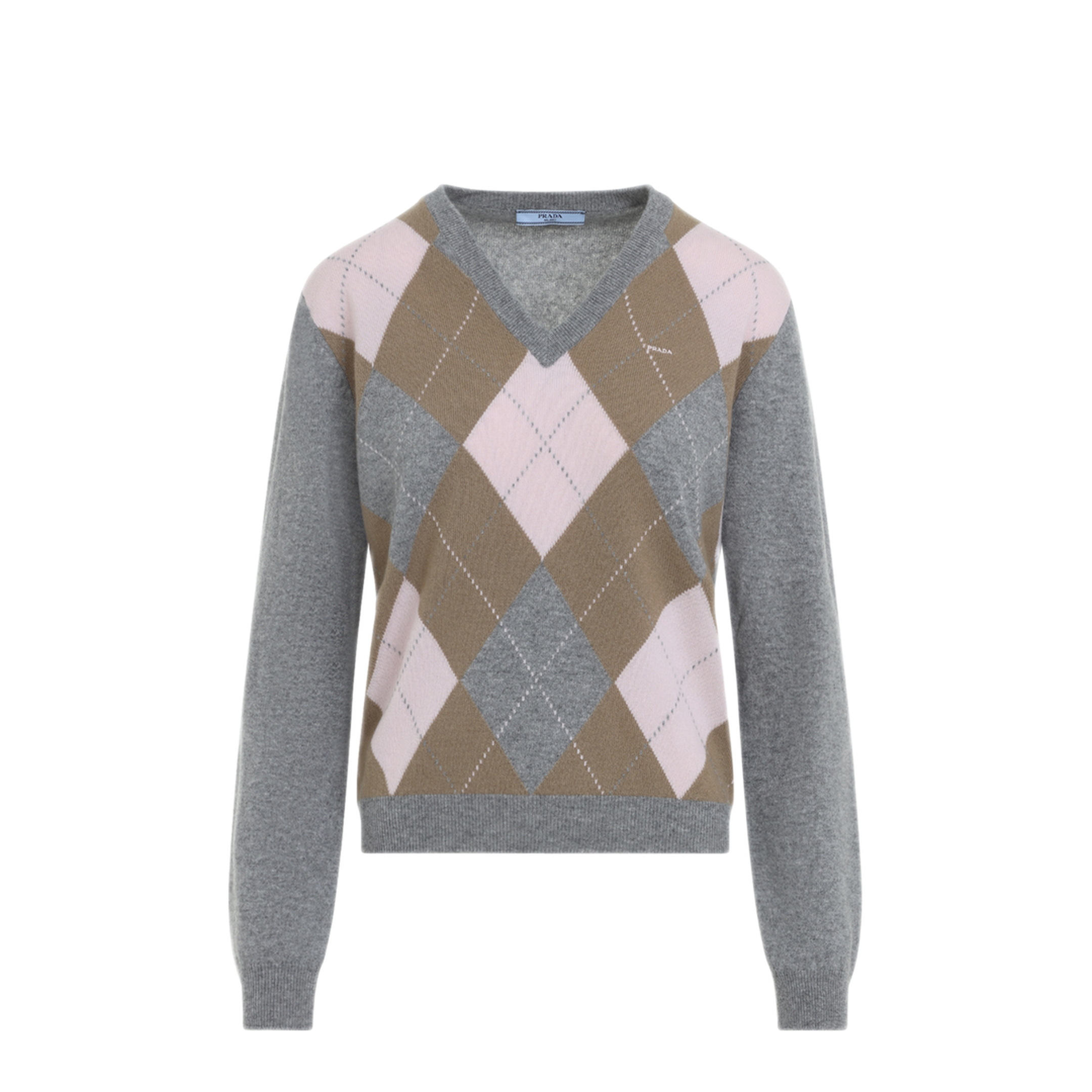MAYFEYR - Prada - Argyle V-Neck Sweater - P24G3QSOOO6519F0LPX