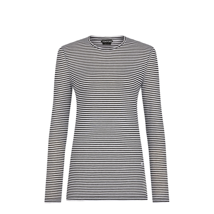 MAYFEYR - Tom Ford - Long-Sleeved Striped T-Shirt With Tonal Embroidered Logo - TSJ632JEX187