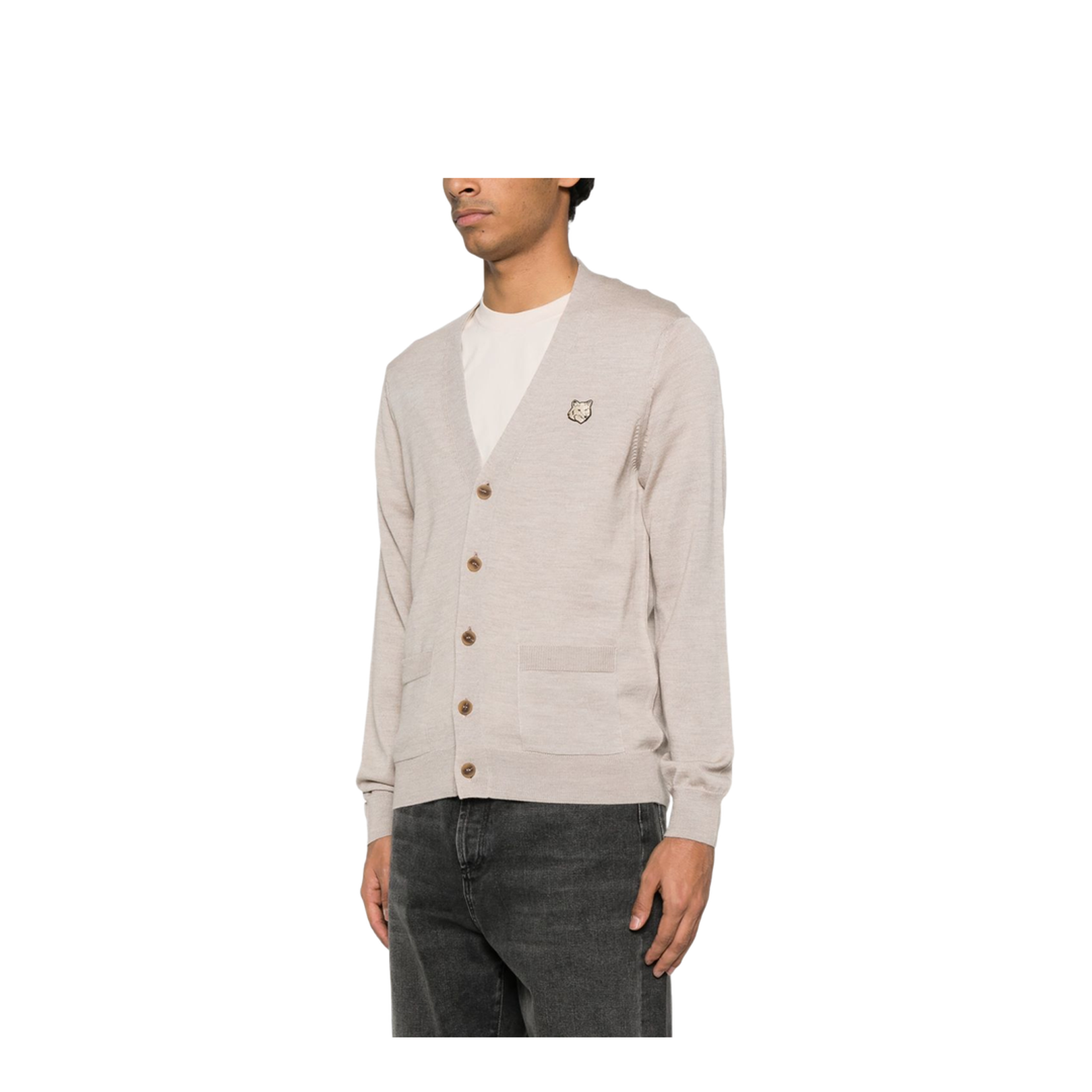 Bold Fox Head Patch Regular Cardigan