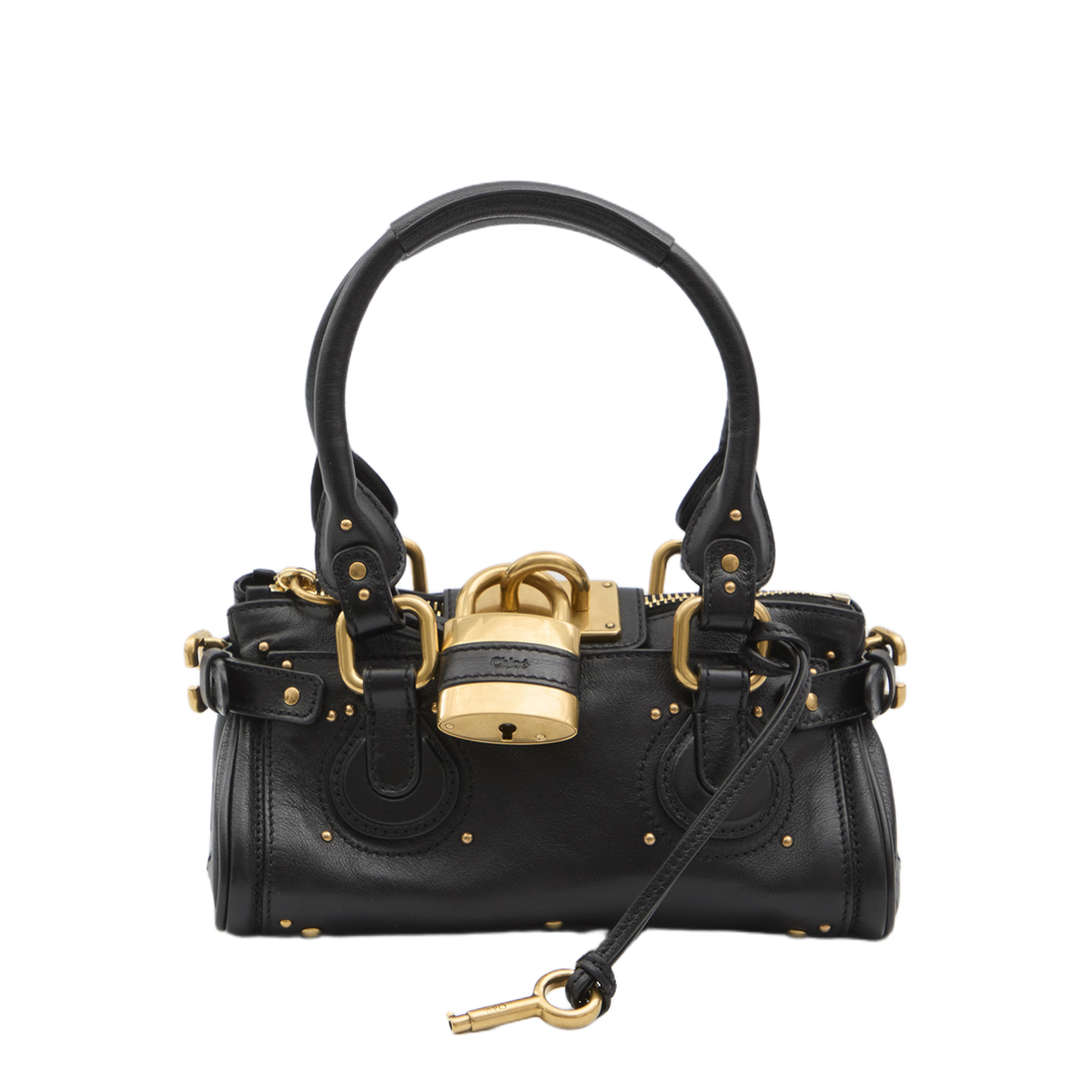 Paddington Small Buffalo Leather Shoulder Bag - Black