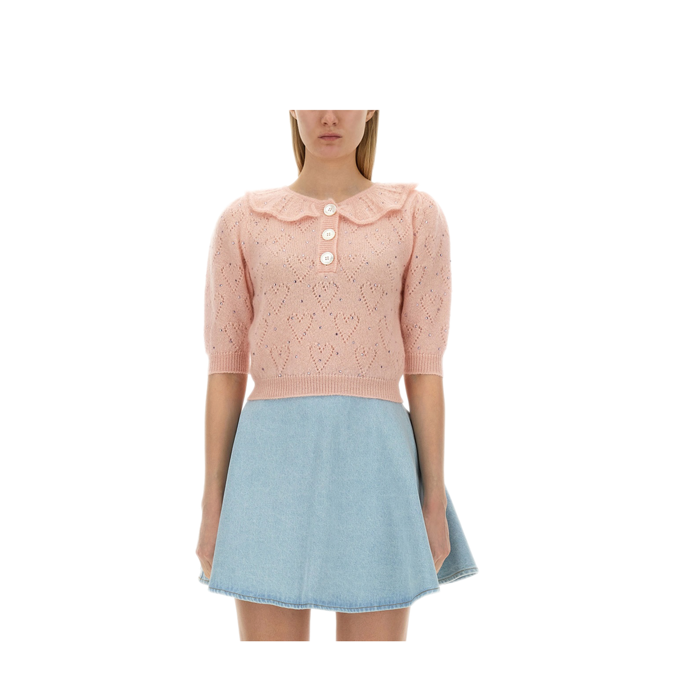 MAYFEYR - Alessandra Rich - Hearts Jersey - FABX3651K42629041