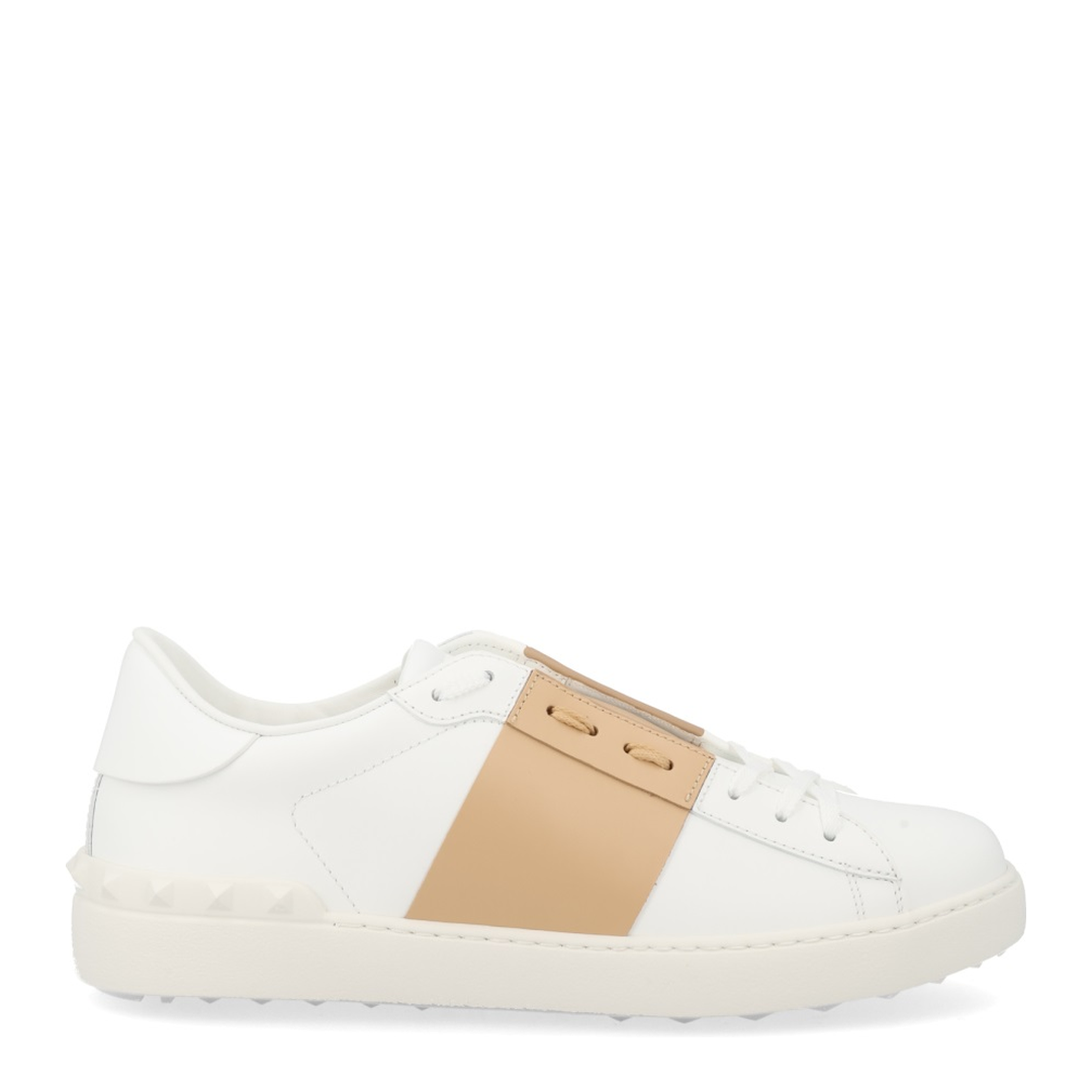 Open Sneaker in Smooth Leather - White