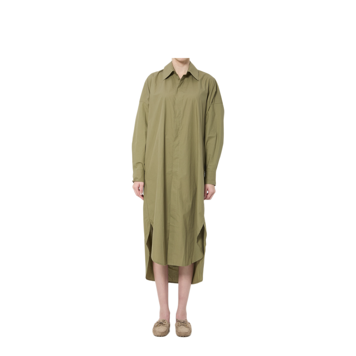 MAYFEYR - The Frankie Shop - Bloom Organic Cotton Shirt Dress - SDFS22067408OLIVE