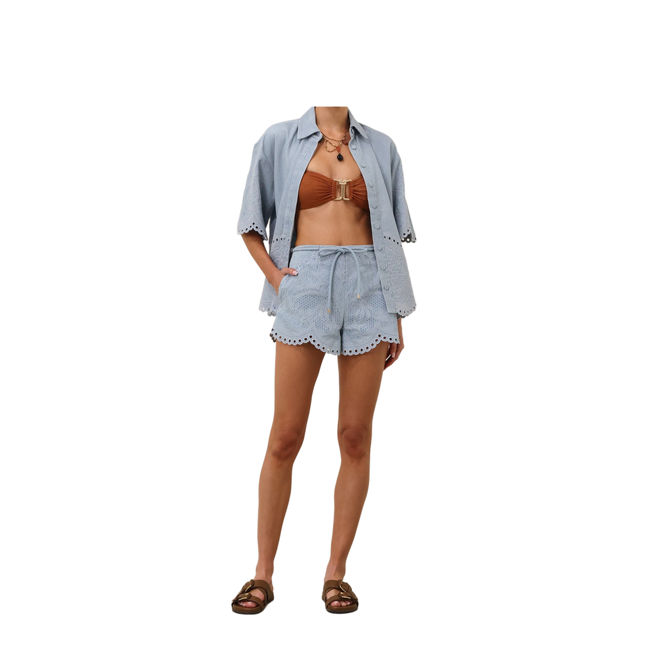 Daylight Embroidered Denim Shorts