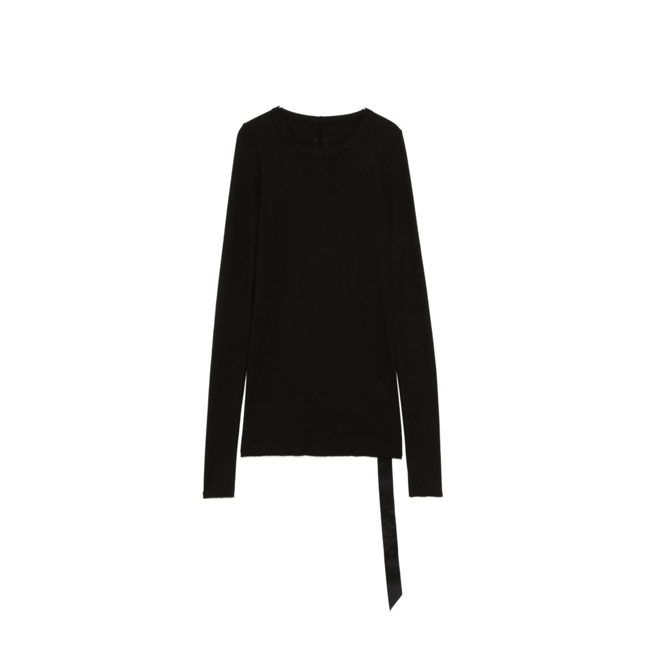 MAYFEYR - Rick Owens - Black Cotton Jersey Round Neck Long Sleeve T Shirt - DS02F6217RN09