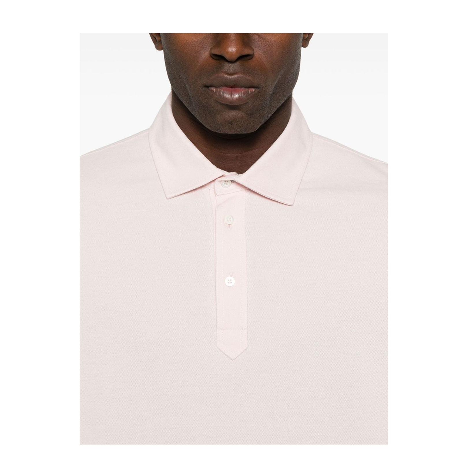 Light Pink Front Button Placket Polo