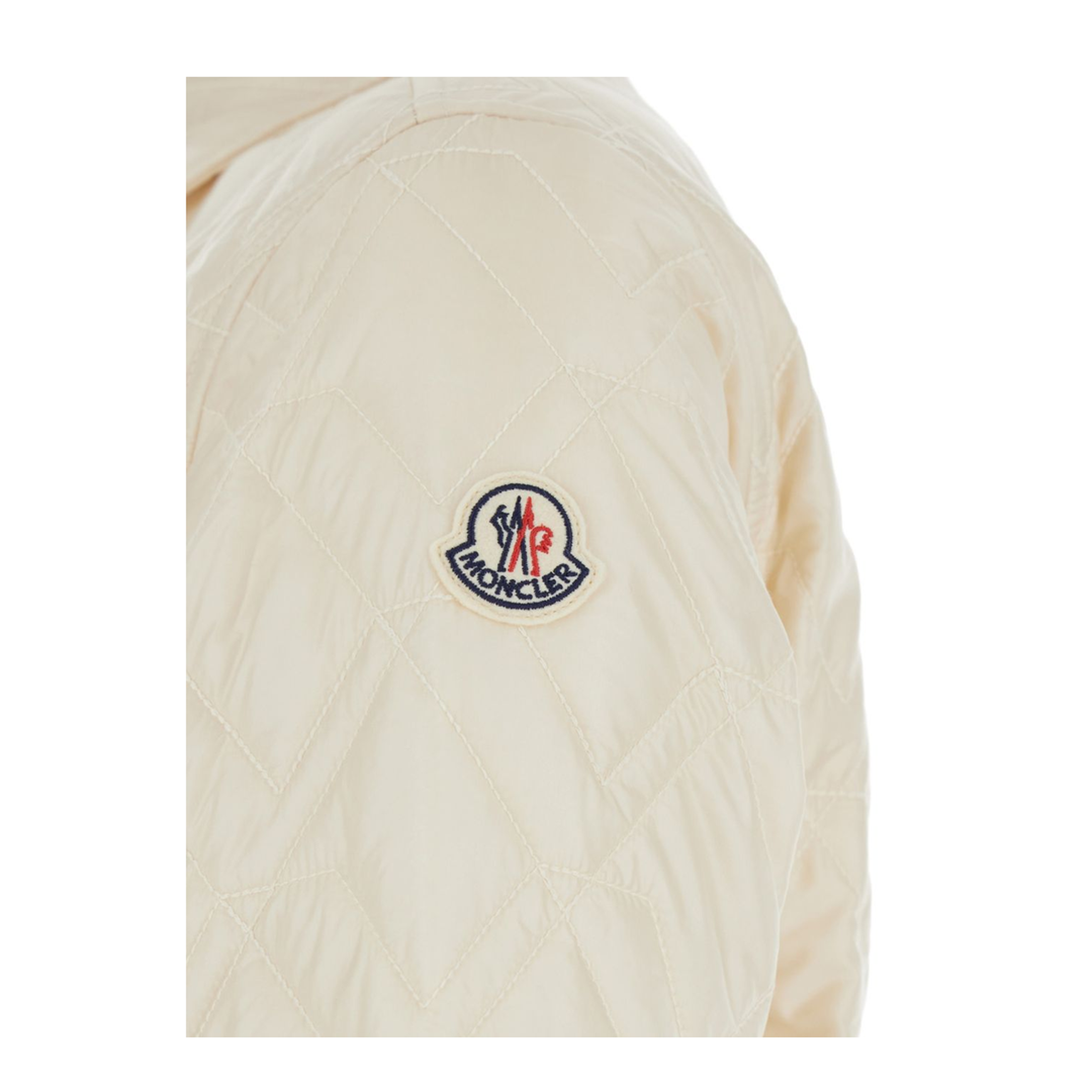 White Ivory Diamond Quilted Padded Shirt Jacket