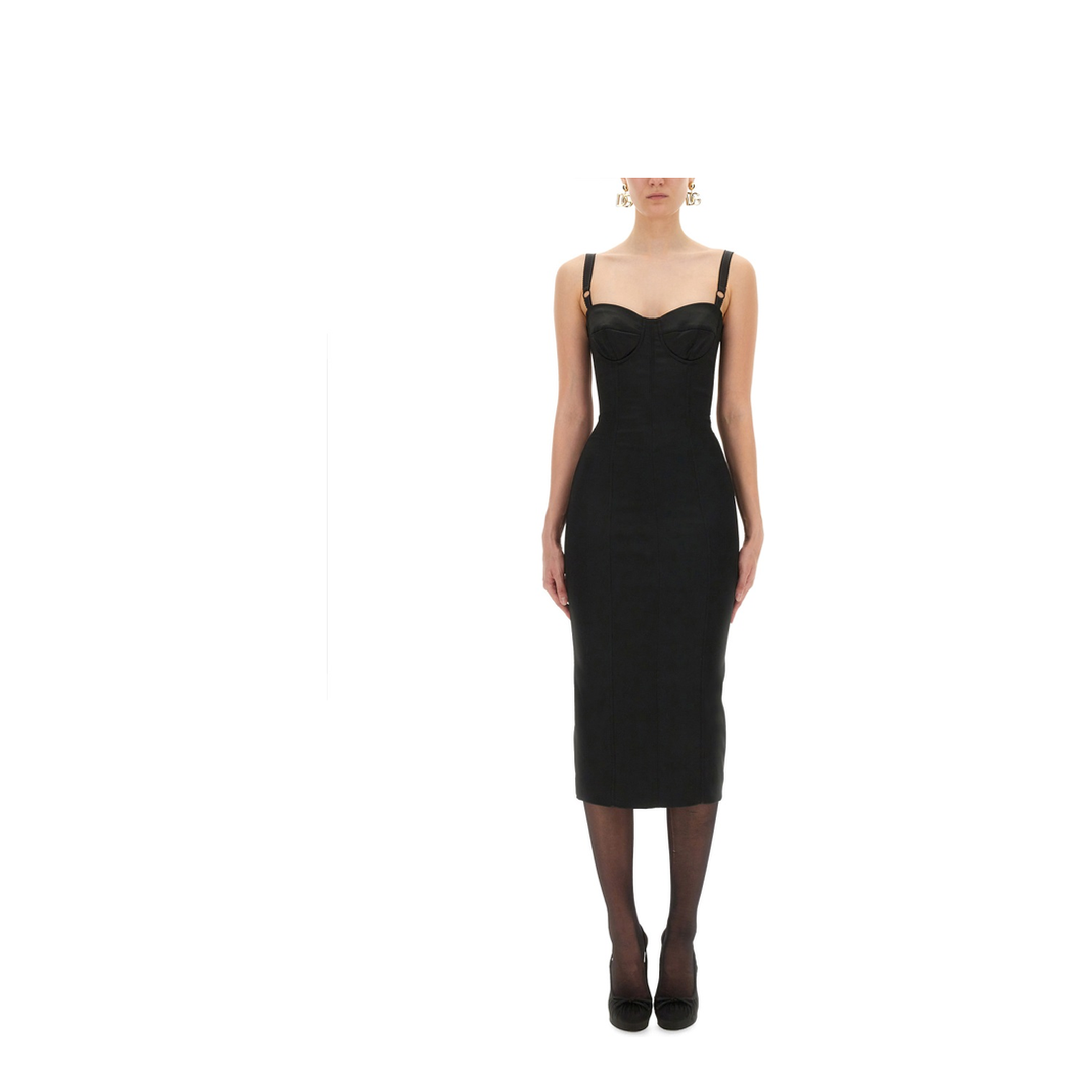 Satin Bustier Longuette Dress