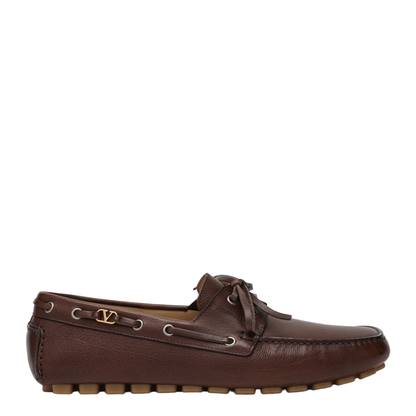 Brown Leather Moccasin Driver