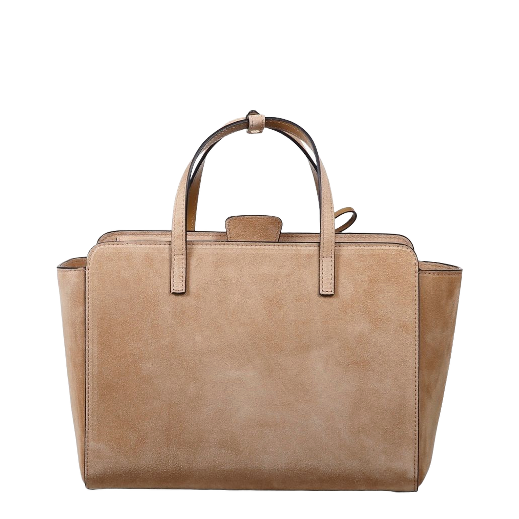 Flap Pocket Medium Calfskin Tote - Brown