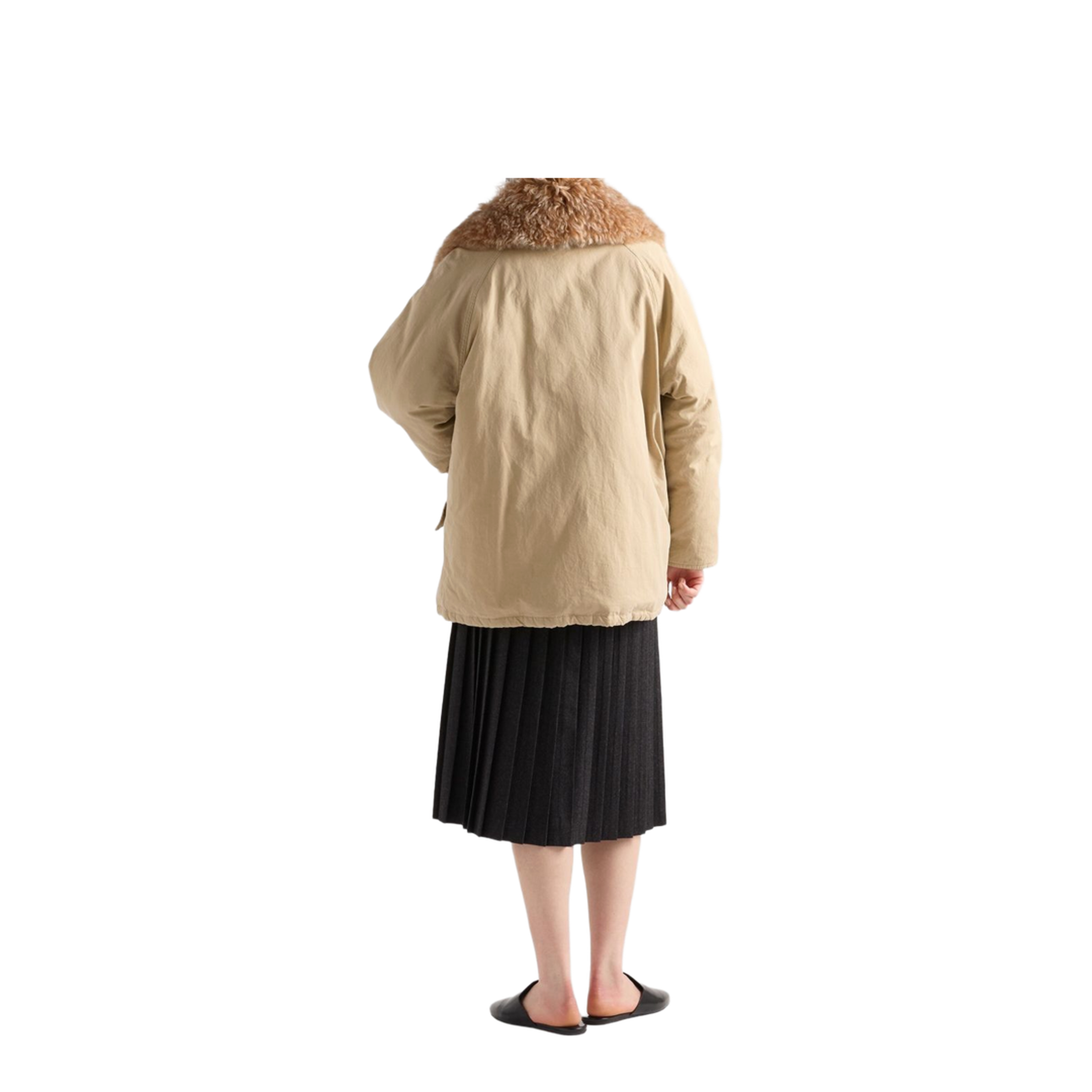 Pleated Wool Flannel Skirt
