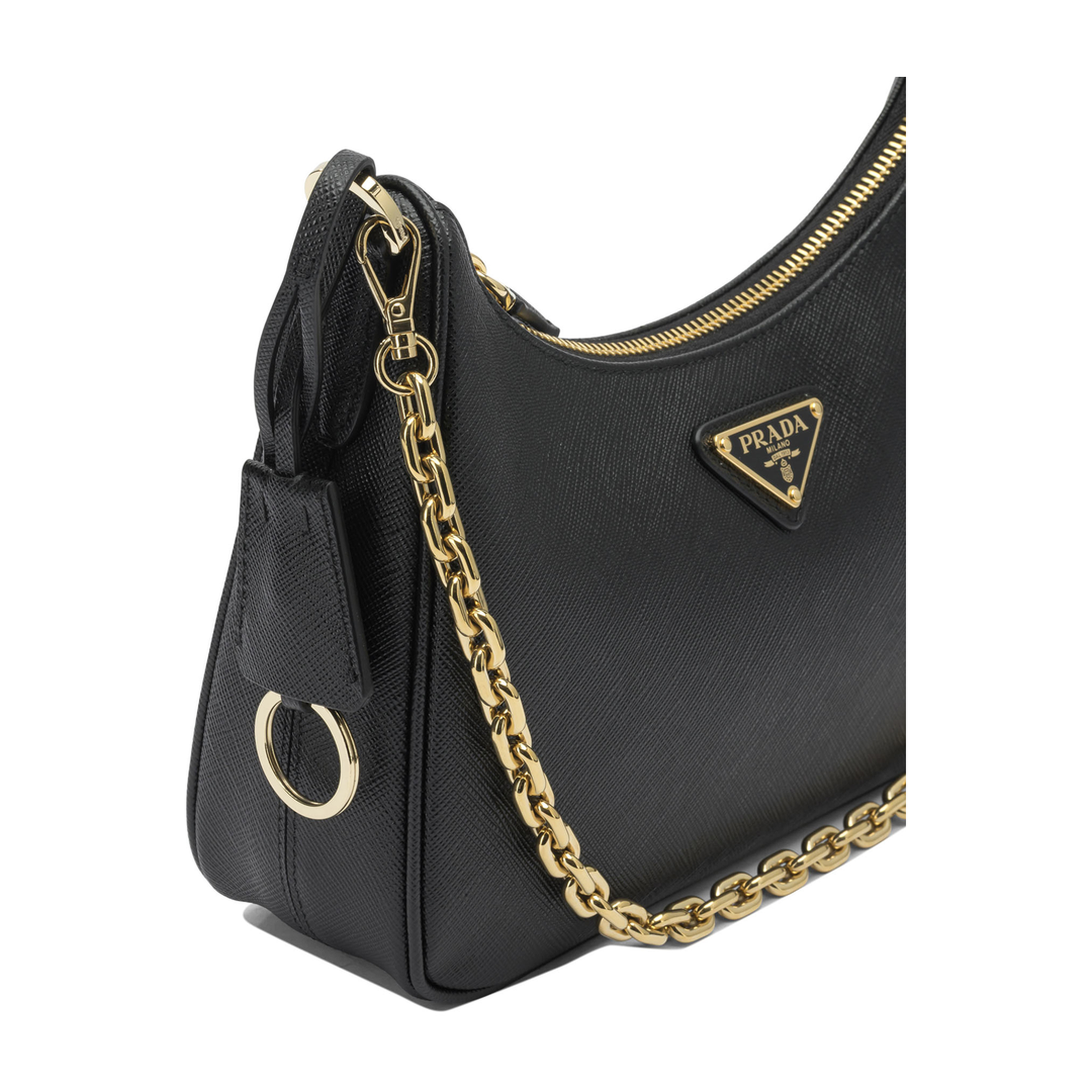 Re-Edition Mini Saffiano Leather Bag - Black