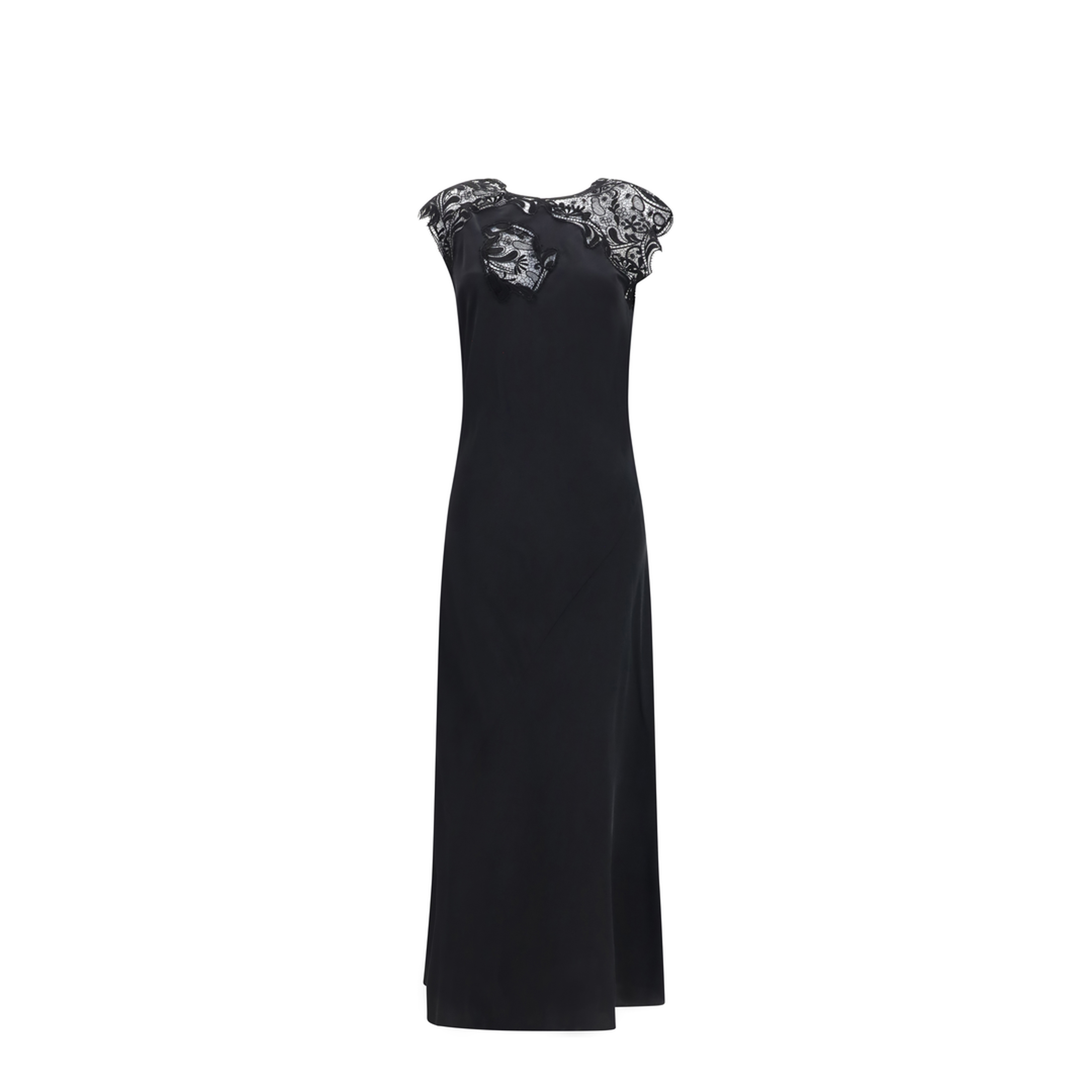 MAYFEYR - Ferragamo - Silk Dress With Lace - 785506001