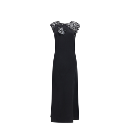 MAYFEYR - Ferragamo - Silk Dress With Lace - 785506001