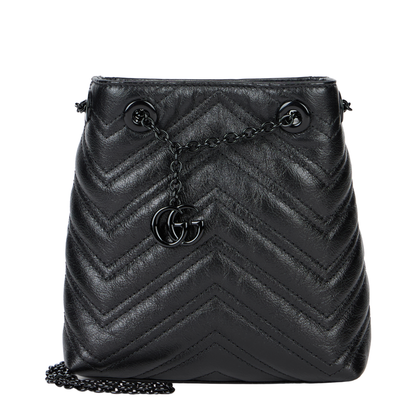 MAYFEYR - Gucci - Black Leather Micro Bucket Bag - 856404AAFS11000