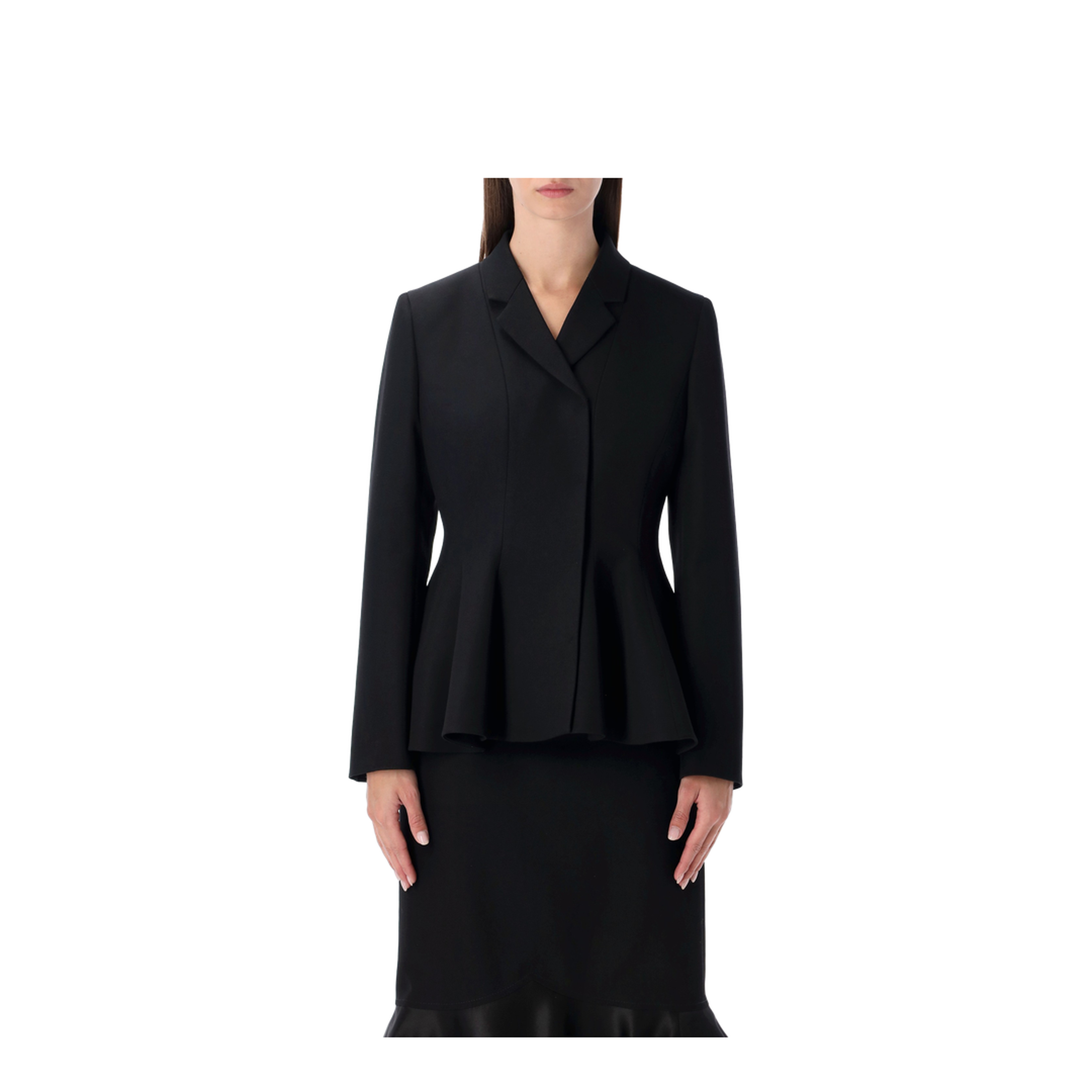 Black Grain de Poudre Wool Jacket