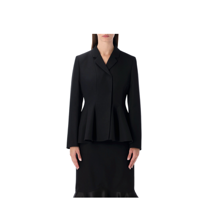 Black Grain de Poudre Wool Jacket