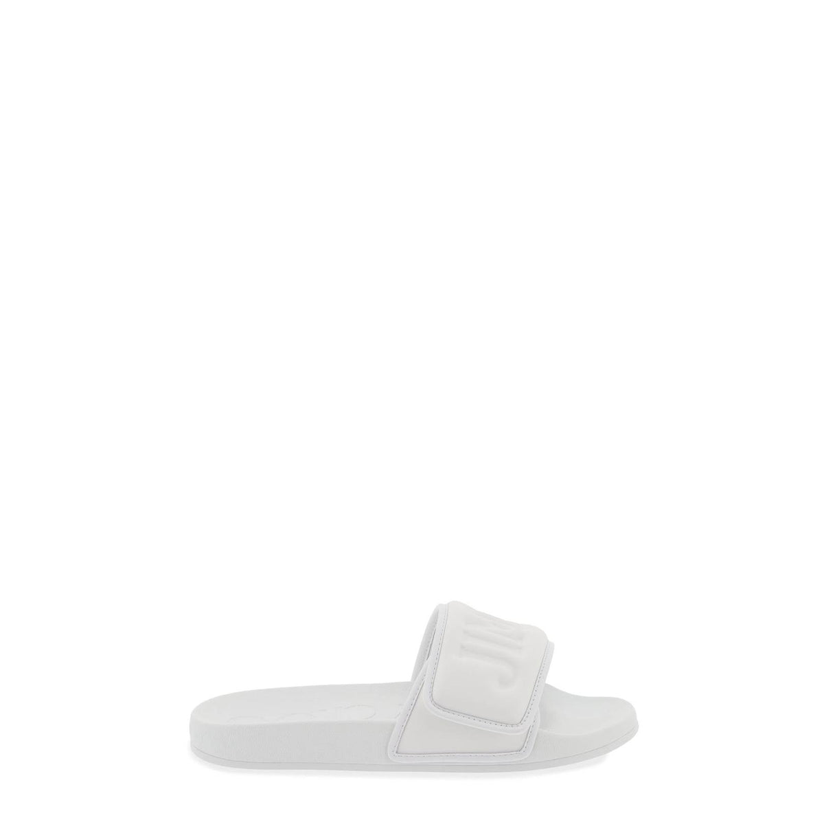 Jimmy Choo fitz slides with lycra logoed bang